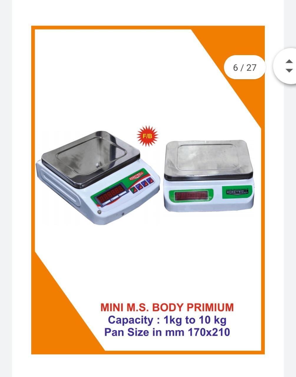 Honeywell Brand Table Top Weighing Scale M.s Body Pole Accuracy: 1/2/5 Gm Gm