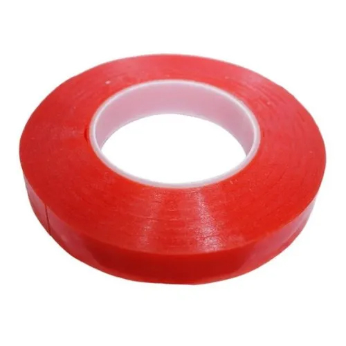 BOPP Adhesive Tape - 1 Inch Width, 65 m Length, Red Color | Single-Sided Hot Melt Adhesive, 144 Pieces per Box