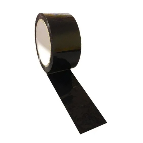 BOPP Adhesive Tape - 4 Inch x 65 M, Black Color, Single Sided Hot Melt Adhesive, Box of 36 Pieces