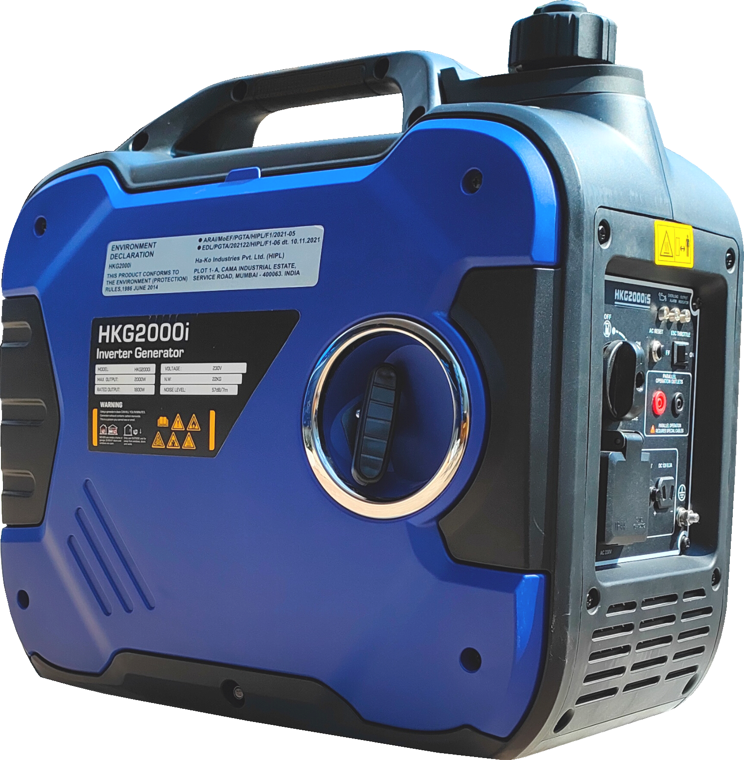 Hkg2000i Silent Inverter Generator Cpcb Approved - Color: Blue