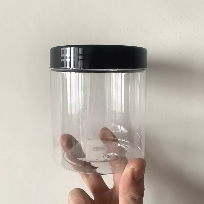 Cosmetics Pet Jar - Transparent Plastic, 100ml, 250ml, 350ml, 400ml, 600ml, 1000ml, 2000ml | Airtight Storage With Easy Open Lids, 43g Weight