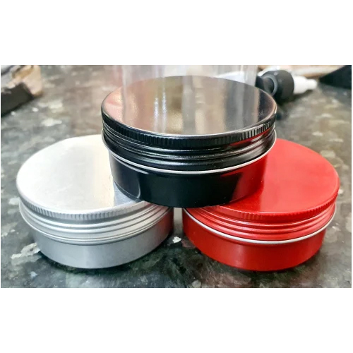 Aluminium Container 25 To 30 Grams - Aluminium Material, 25-30 Grams Capacity, Natural Silver Color | Round Corrugated Packaging For Gifts