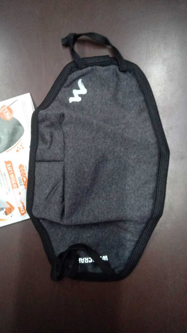 Wildcraft W95 Face Mask - Cotton, Available In Large, Medium, Small Sizes, Black Color - 6-layers, Tear Resistance, Breathable Design, Unisex