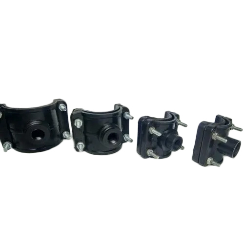 HDPE Black Service Saddle - PP Material, Thickness 5-8 mm, Available in Different Sizes | Ideal for Agriculture and Industrial Use, Black Color