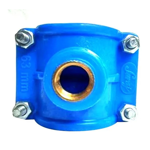 63 Mm Pp Service Saddle - Plastic Material, Blue Color, Thickness Of 5-8 Mm | Durable And Reliable Pipeline Solution