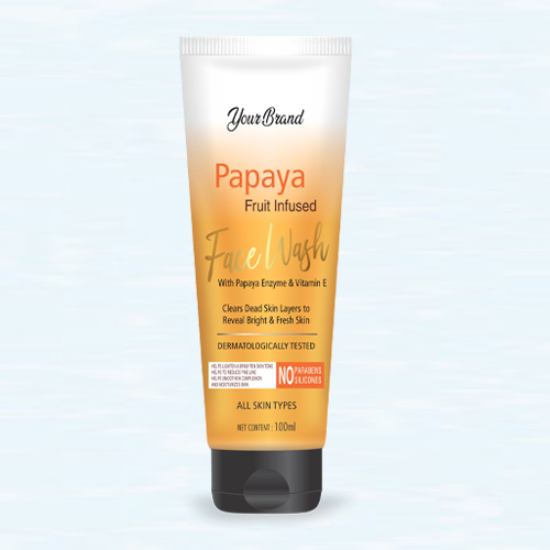 100ml Papaya Fruit Infused Face Wash - Herbal Gel, Suitable for All Skin Types | Recommended for Adult Use on Face, 36 Month Shelf Life