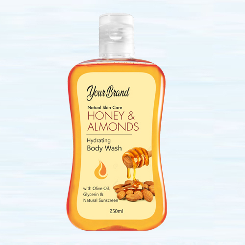 Honey And Almonds Body Wash - 250ml Gel | Herbal Ingredients, Safe for All Skin Types, 36 Months Shelf Life, Ideal for Body Use