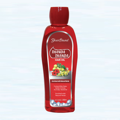 200ml Cool Hair Oil - Herbal Hair Treatment Oil, 100 ml Natural Fragrance, Red Color | Boosts Hair Growth