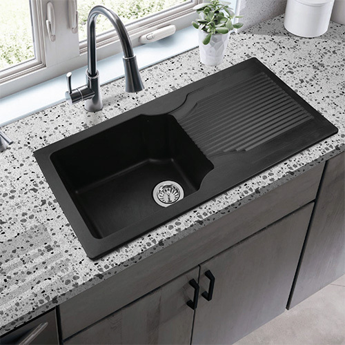 Quartz Kitchen Sink 3 - Installation Type: Deck Mounted
