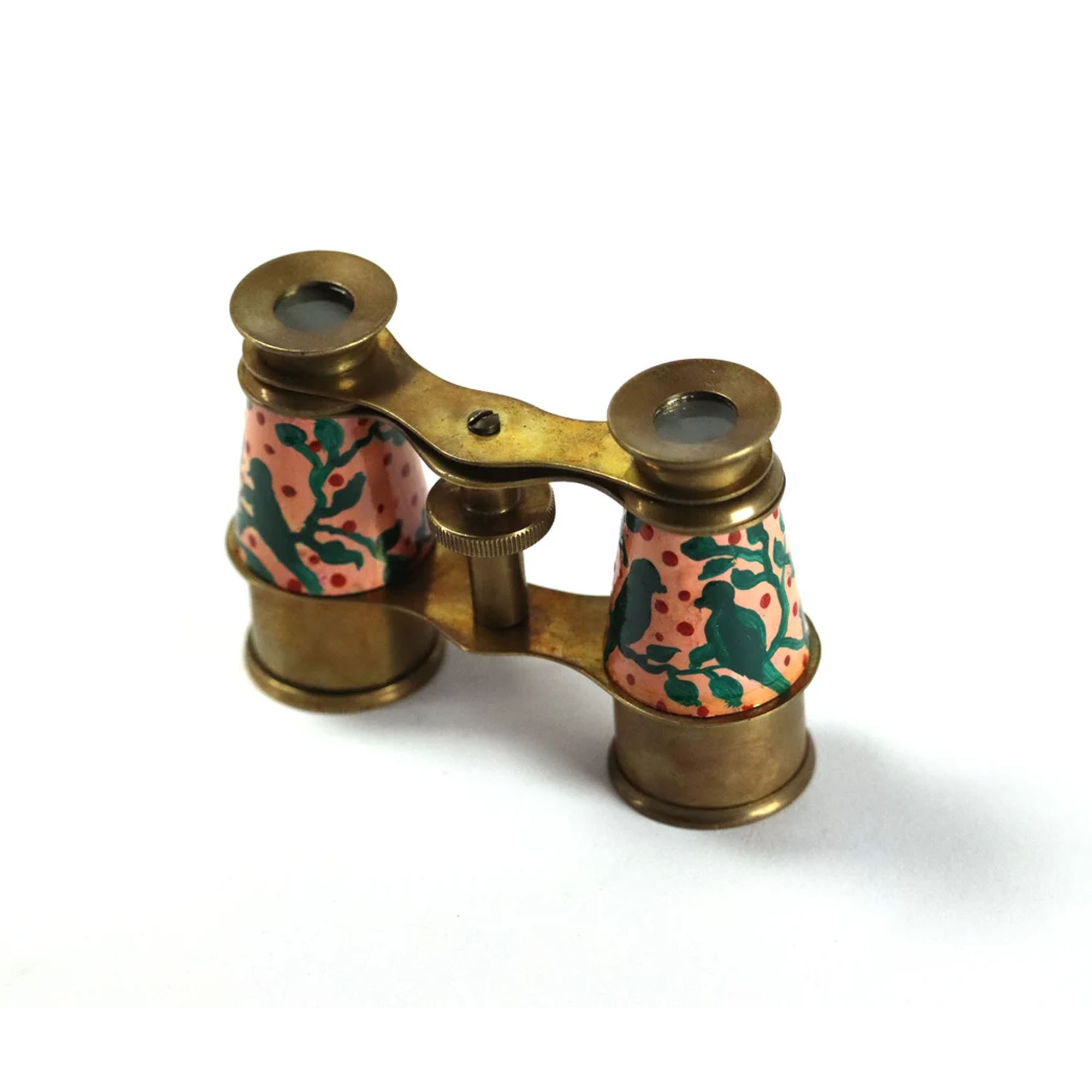 Brown Birds Design Binoculars Antique Brass Binocular With Leather Case Antique Binocular