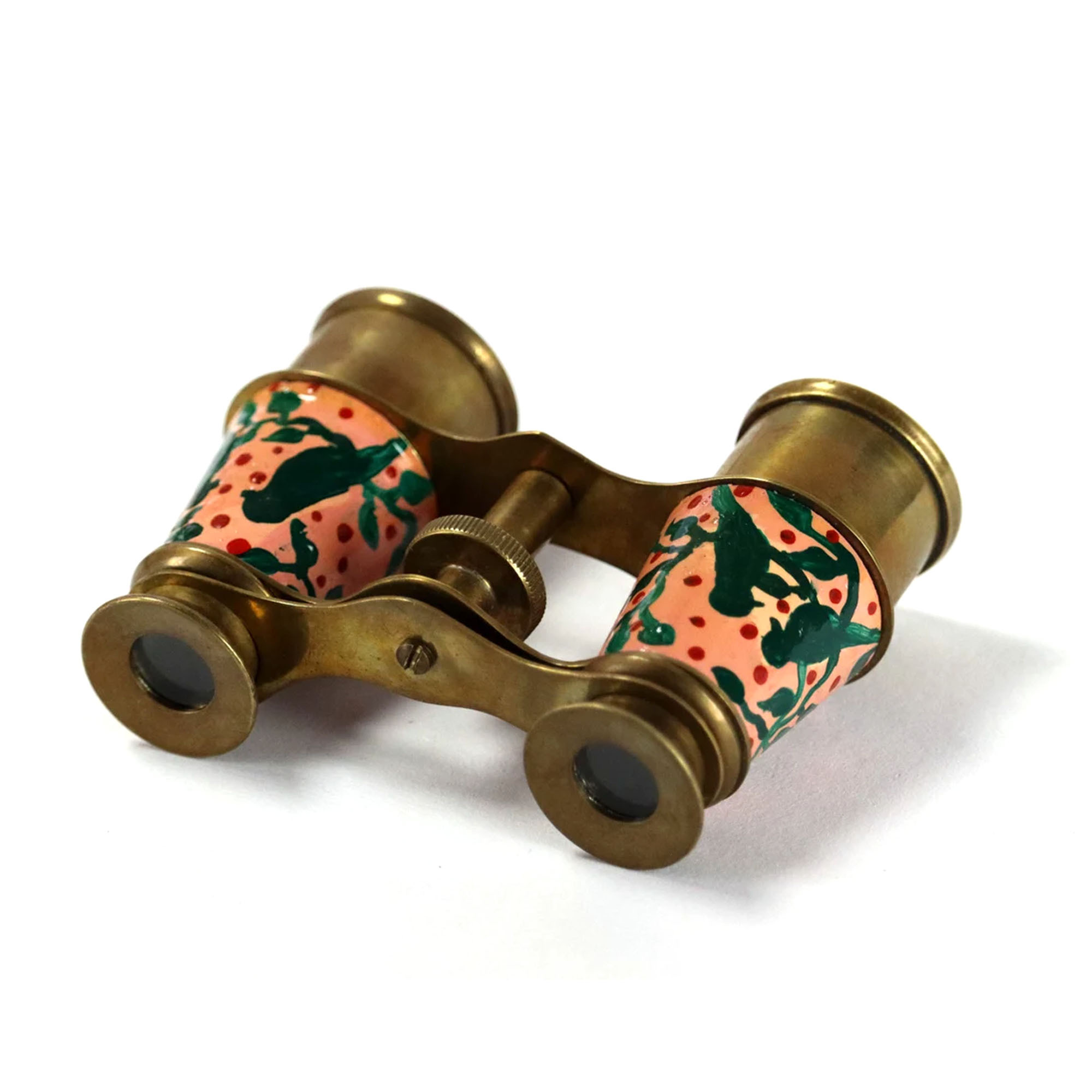 Brown Birds Design Binoculars Antique Brass Binocular With Leather Case Antique Binocular