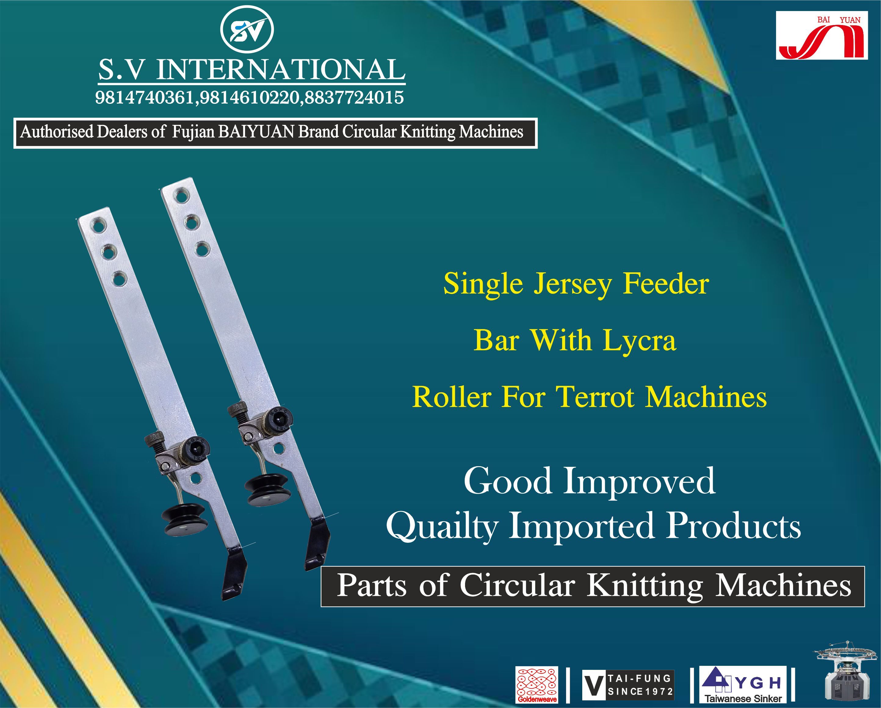 Single Jersey Feeder Bar With Lycra Roller For Terrot Machines