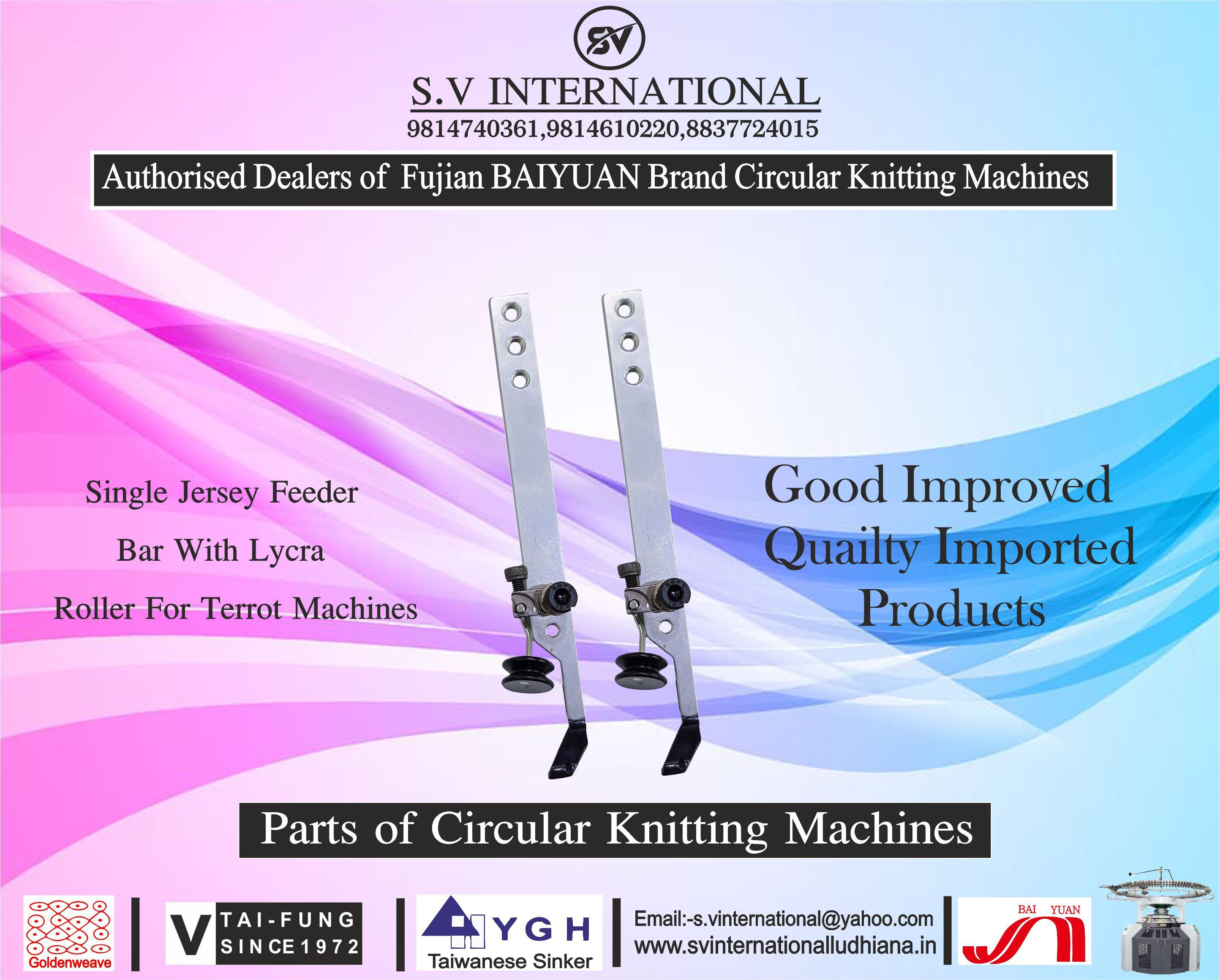 Single Jersey Feeder Bar With Lycra Roller For Terrot Machines