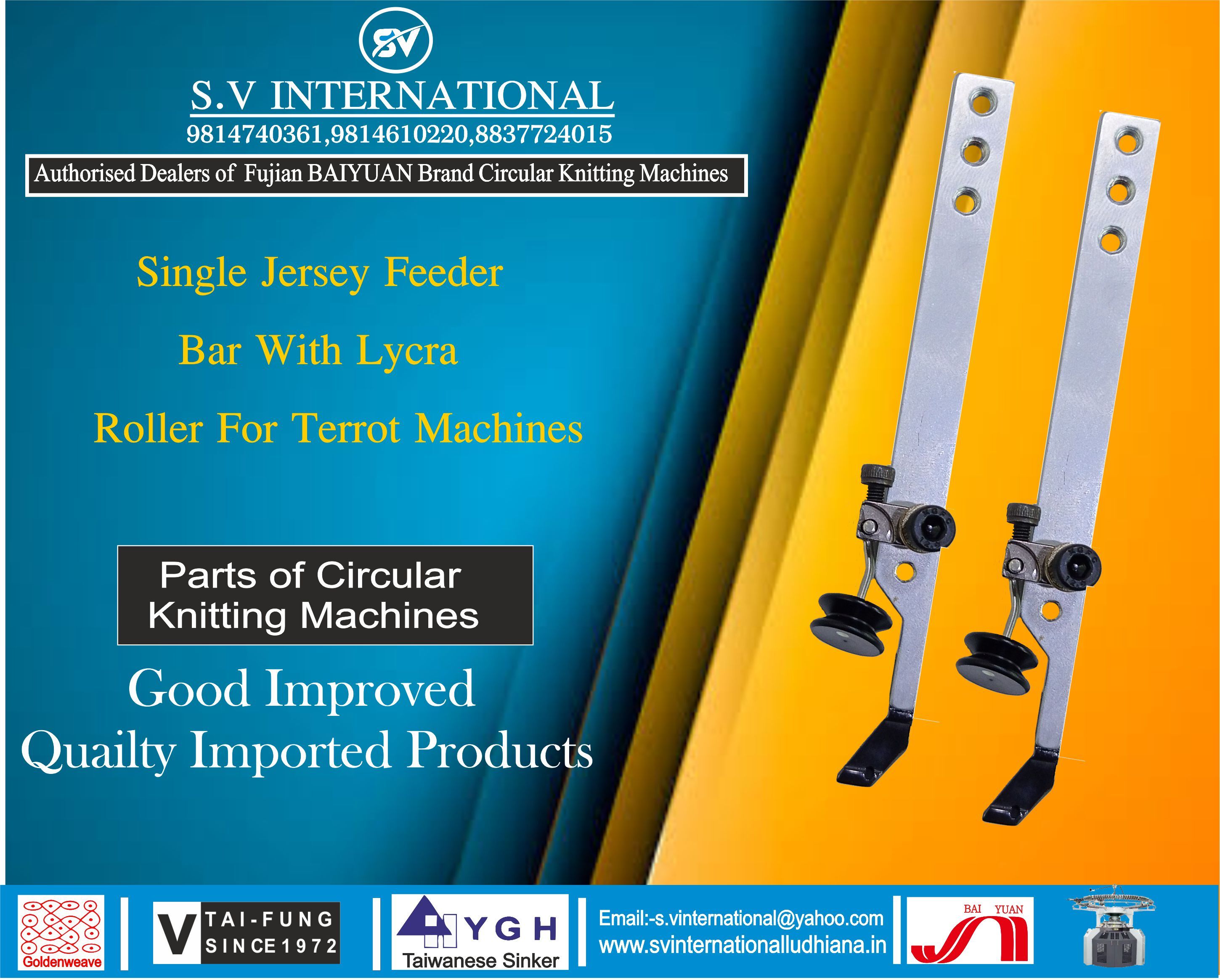 Single Jersey Feeder Bar With Lycra Roller For Terrot Machines
