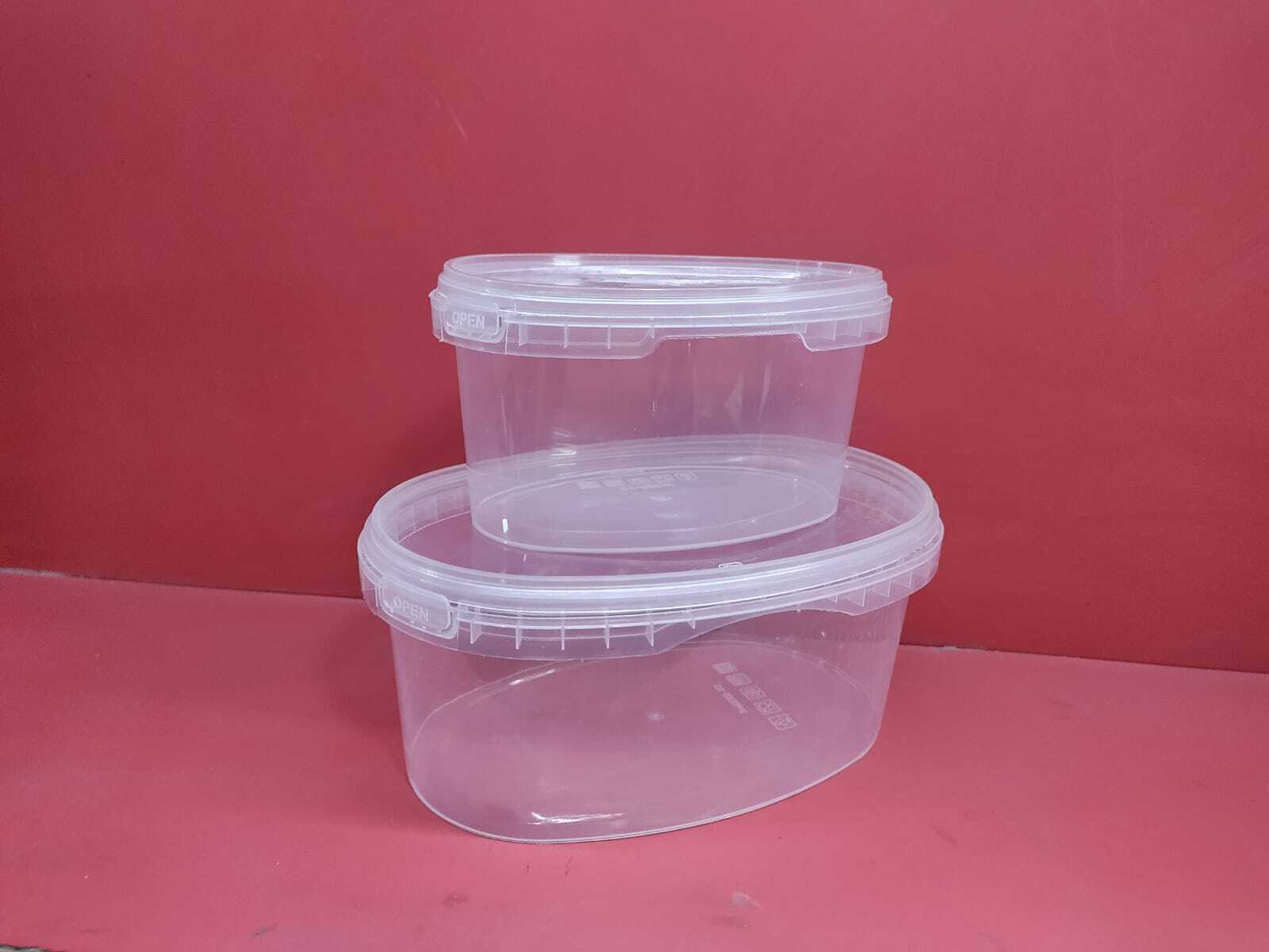 Oval Tamper Proof Container - Color: Transparent