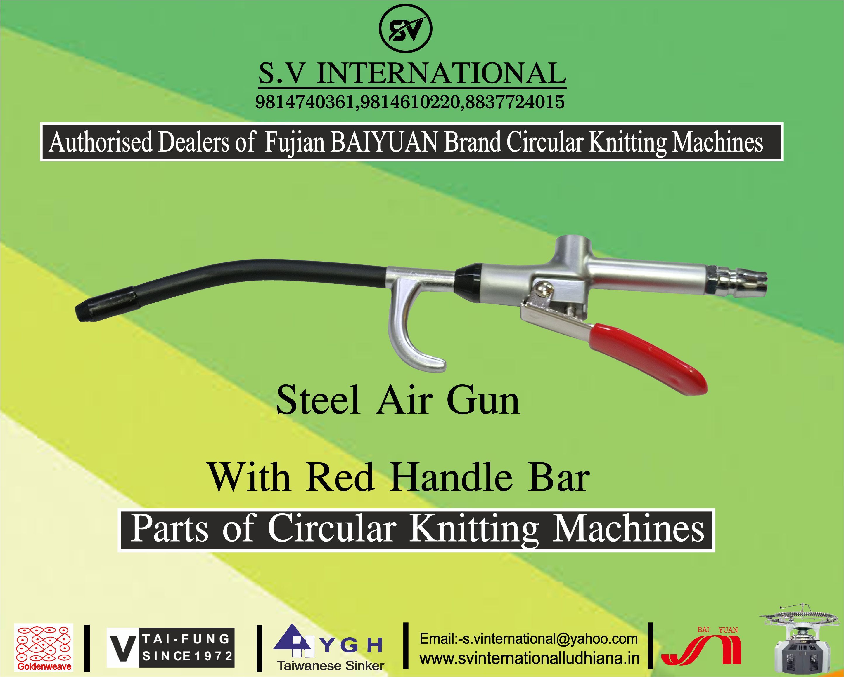 Steel Air Gun With Red Handle Bar