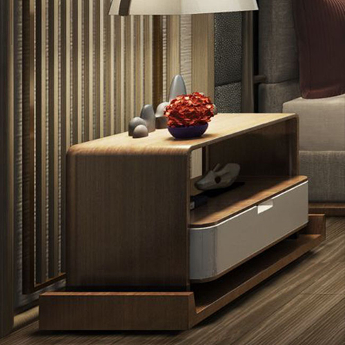 Designer Bedside Table - Solid Wood, Brown Finish | Indian Style, Durable Build, 10-Year Warranty