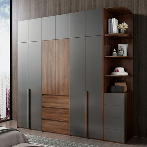 Modular Wardrobe - Solid Wood, Modern Brown Design | Durable 10-year Warranty, Machine Made With Indian Style Artwork