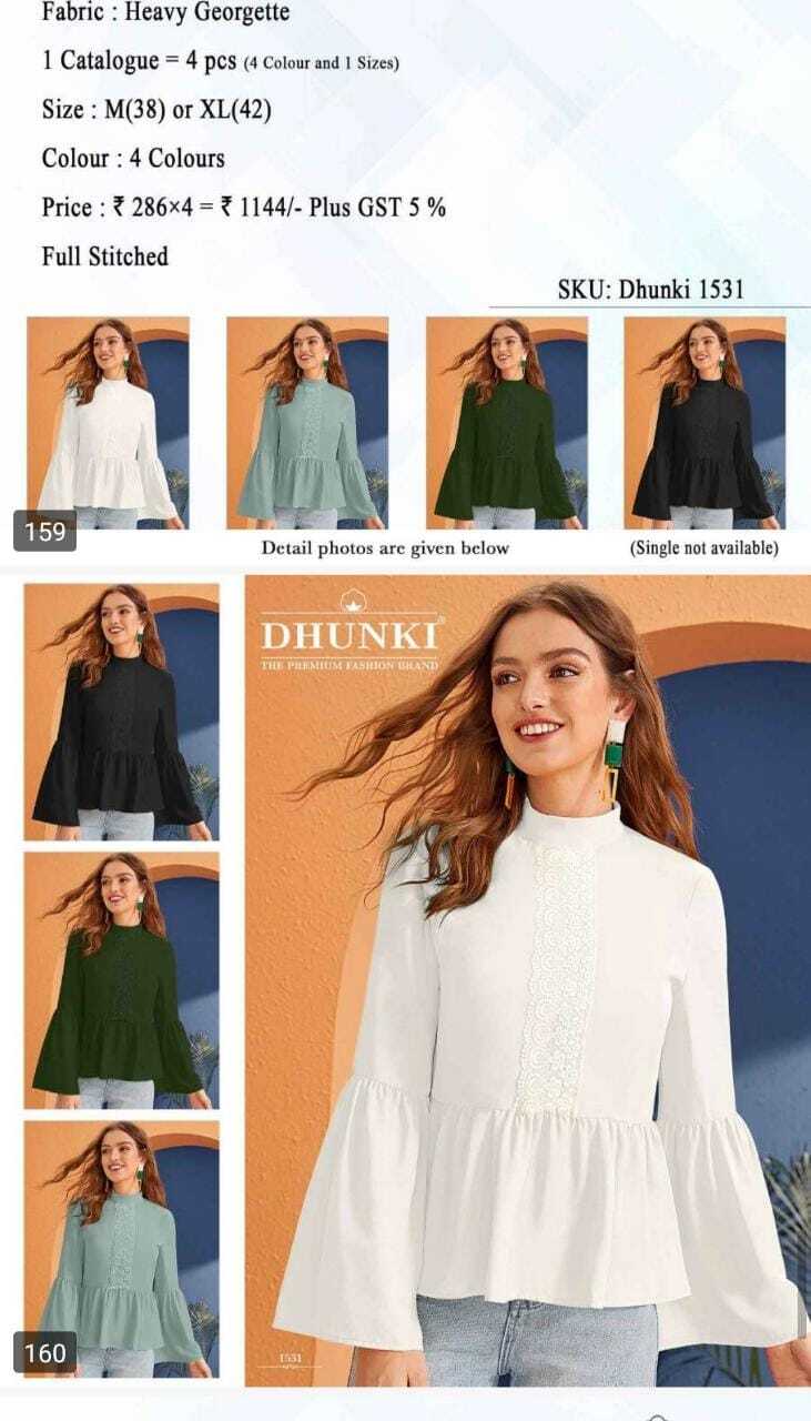 Set Wise Top 9 - Heavy Georgette, Sizes M(38), Xl(42), Multiple Colors | Full Stitched Women's Top For Casual And Formal Wear, Versatile For Occasions