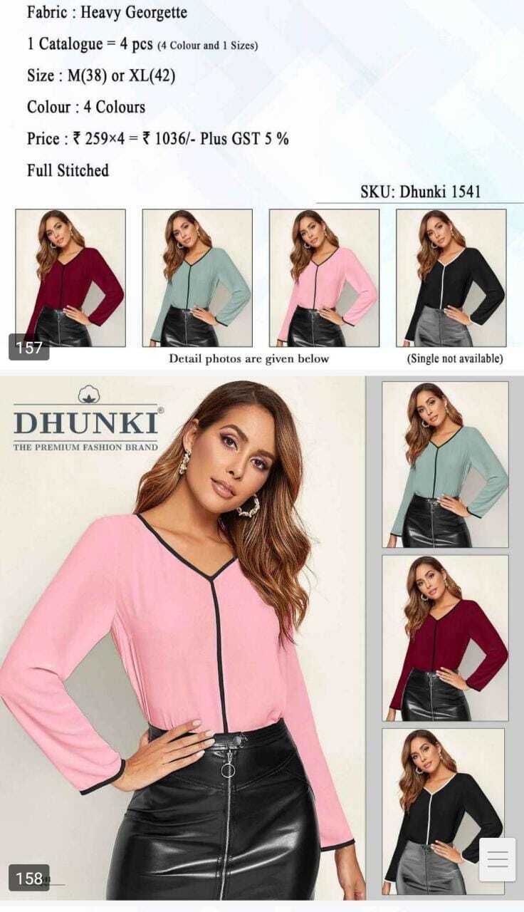 Set Wise Top 9 - Heavy Georgette, Sizes M(38), Xl(42), Multiple Colors | Full Stitched Women's Top For Casual And Formal Wear, Versatile For Occasions
