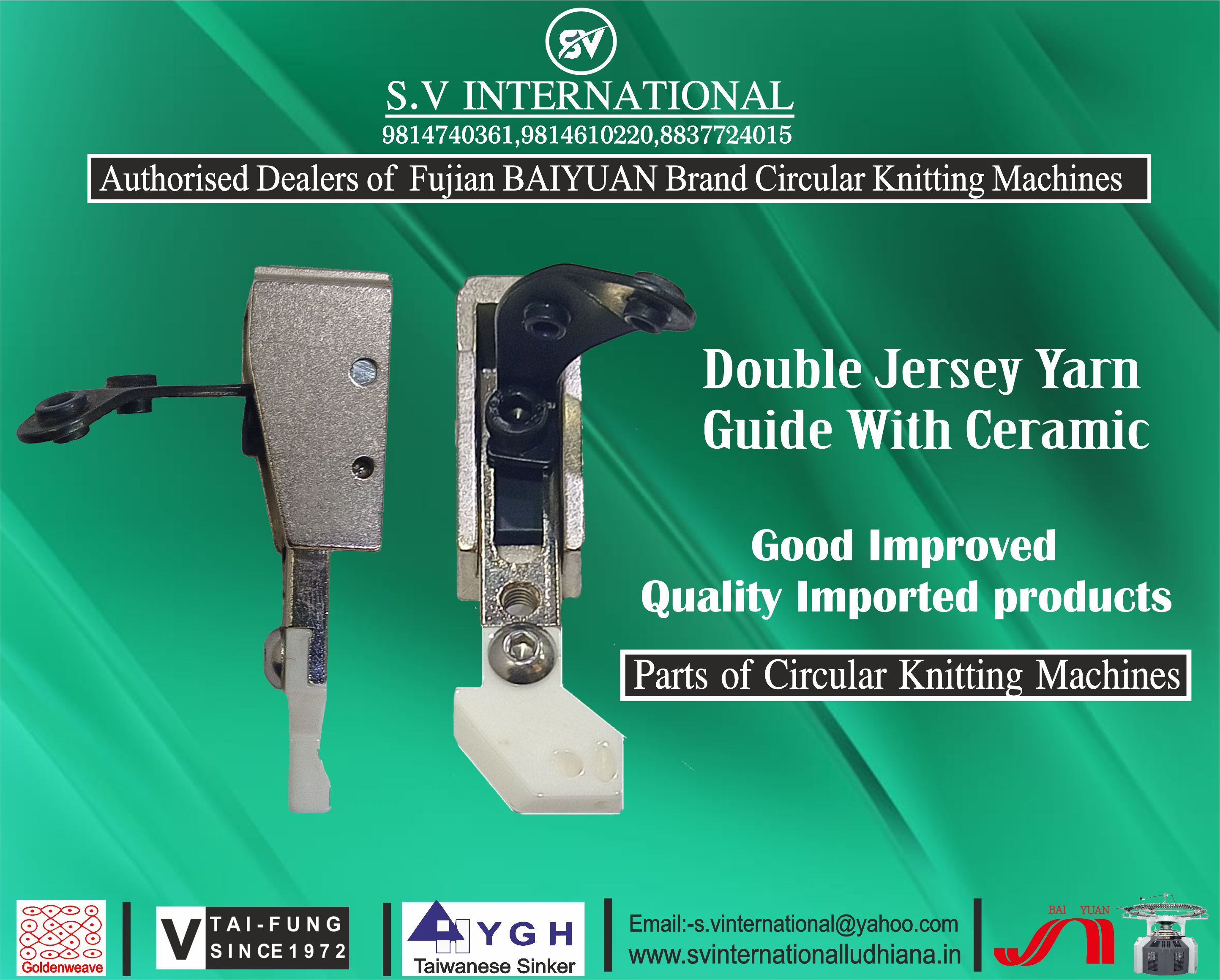 Double Jersey Yarn Guide With Ceramic - Ceramic, Metal | 100x50x20 Mm, Silver Color, Iso 9001, Enhanced Efficiency, Precise Yarn Control