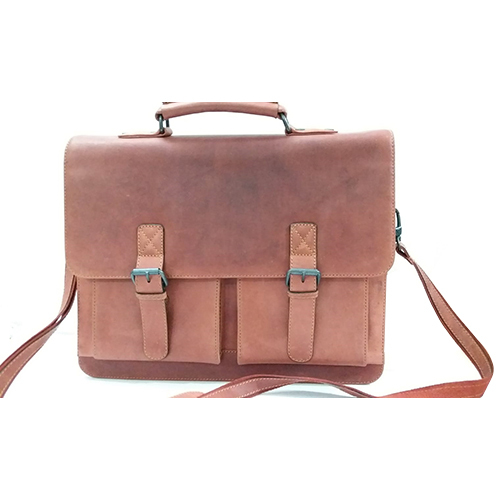 Brown Pure Leather Briefcase