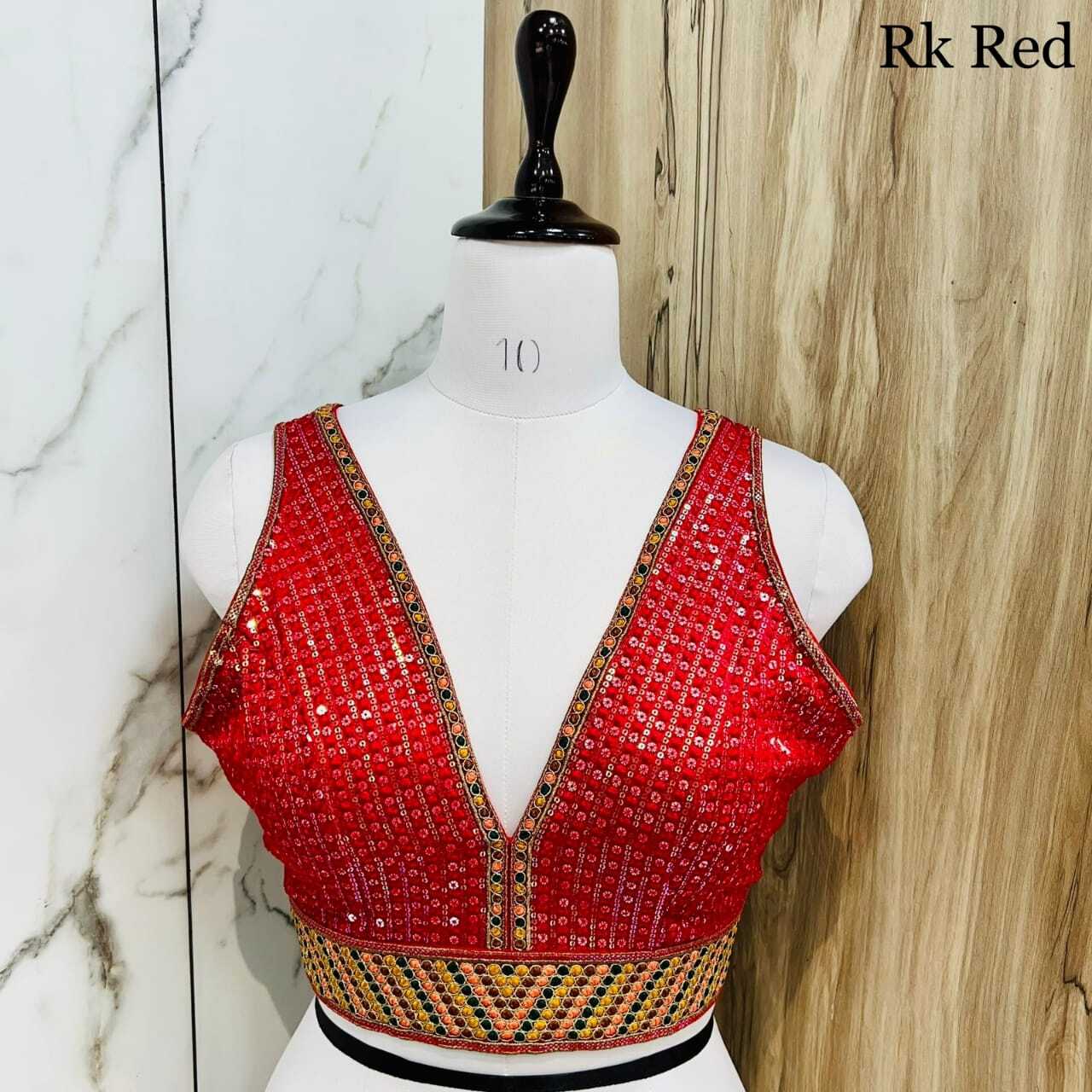 Women Heavy Multi Thread Work With Rainbow Sequence Blouse
