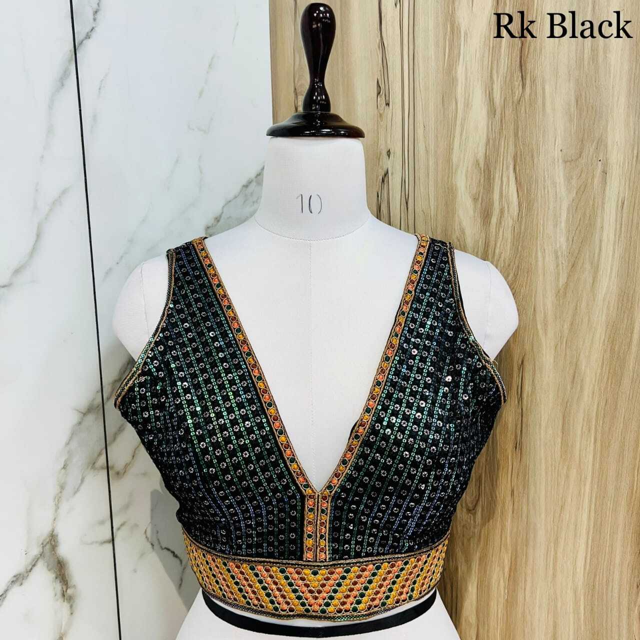 Women Heavy Multi Thread Work With Rainbow Sequence Blouse