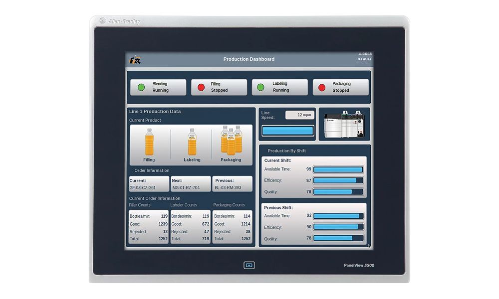 Allen Bradley Panelview 5000 - 99mm Height, 132mm Width | 24v Dc, Intuitive Design, Enhanced Logix Integration, 1-year Warranty, High-speed Hmi Buttons