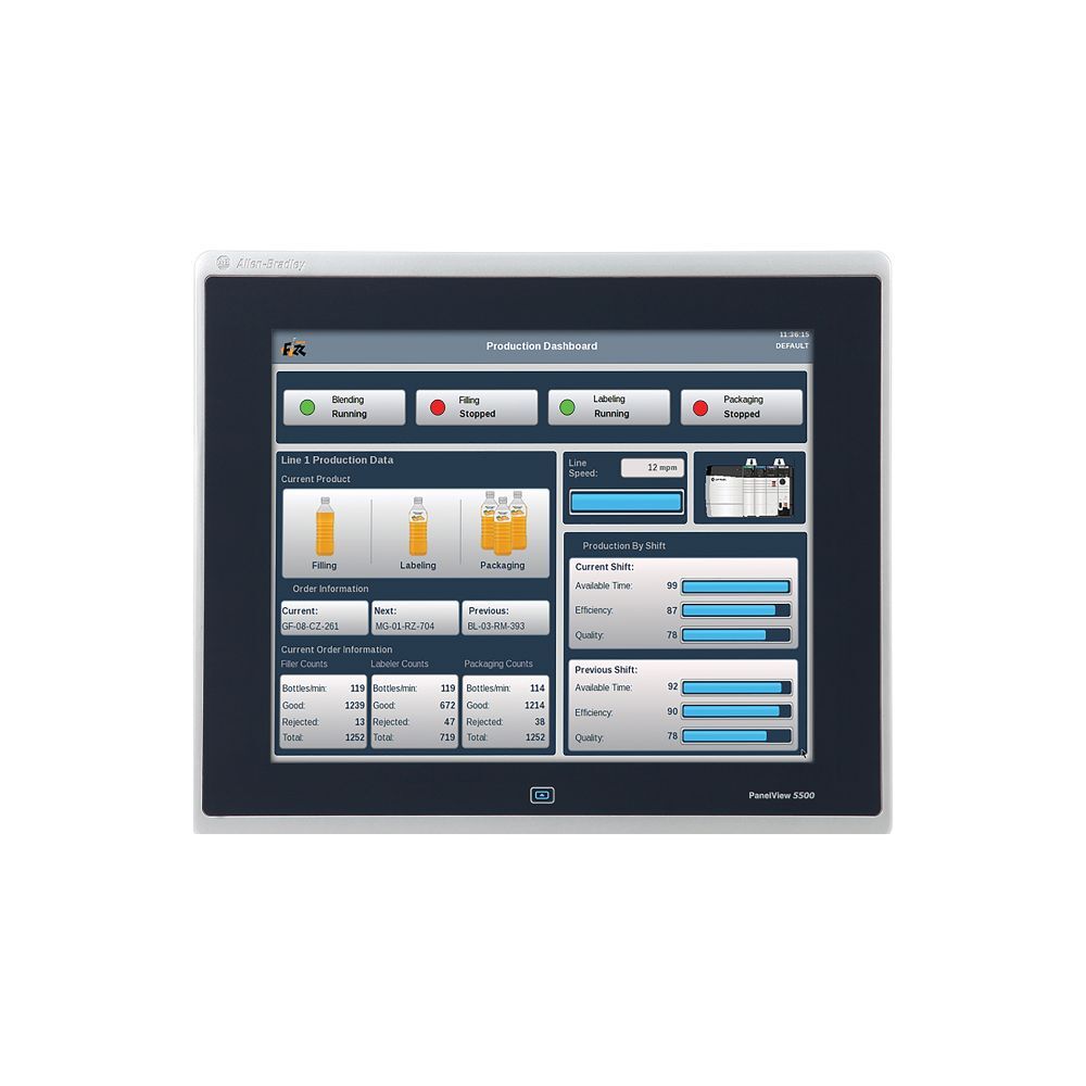Allen Bradley Panelview 5000 - 99mm Height, 132mm Width | 24v Dc, Intuitive Design, Enhanced Logix Integration, 1-year Warranty, High-speed Hmi Buttons