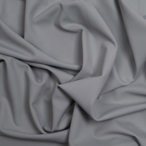 Grey Plain Polyester Knitted Fabric - 100% Smooth Polyester, Gray | Washable, Hand Wash, All Season, Dull Shine