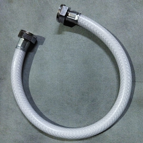 Braided Connection Pipe With Brass Nut (Light) - 18 Inch White Pvc Round Shape Galvanized Surface Treatment For Leak-proof Plumbing Connections