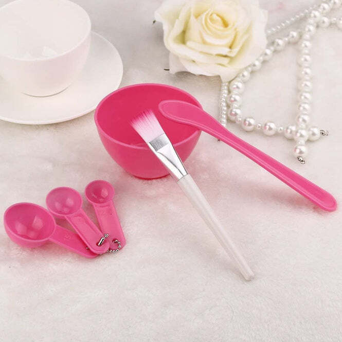 Facial Mask Bowl Set - 6 Pieces, 12x8x9 Cm , Mix Color With Lightweight Design (41 Gm)