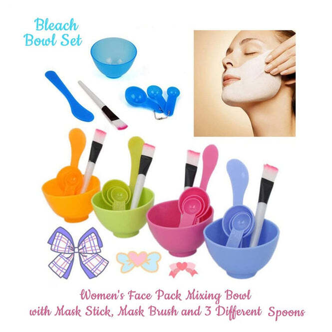 Facial Mask Bowl Set - 6 Pieces, 12x8x9 Cm , Mix Color With Lightweight Design (41 Gm)