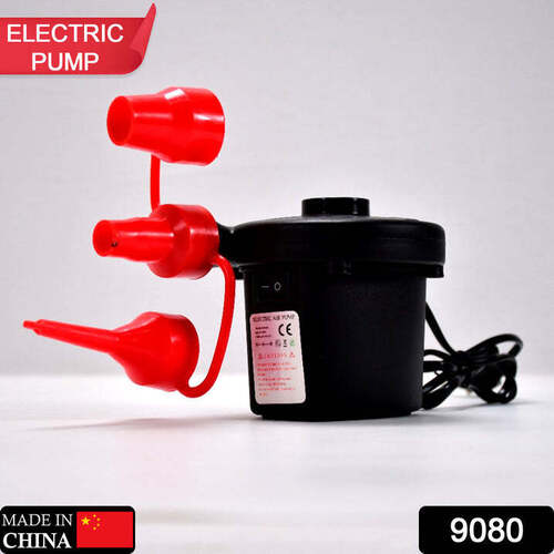 Electric Air Pump For Ball, Balloon - Plastic, 10x11x19 Cm, Mix Color | Three Interconnecting Nozzles, Compact Design, Quick Inflate & Deflate
