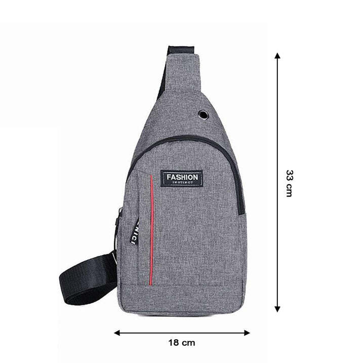 Grey Waterproof Bag - Leather, 30x20x4 Cm, Mix Color | Usb Charging Port, Headphone Hole, Multifunctional, Adjustable Strap, Spacious Design