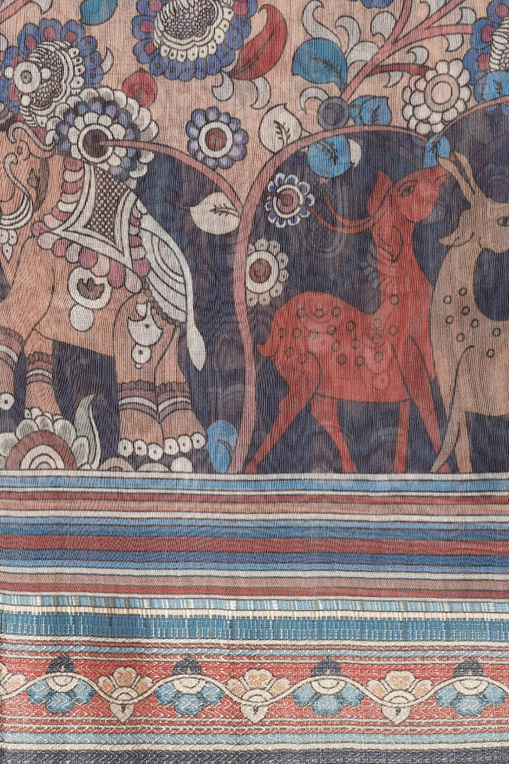 Kalamkari Pattern Digital Saree