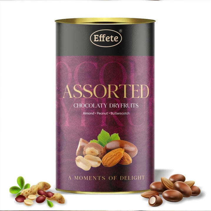 Effete Assorted Chocolate Dryfruits - 576 Kcal Energy, 11.3 G Protein, 47.6 G Carbohydrate, 37.8 G Fat | Rich Chocolate Material, Deliciously Infused Dry Fruits