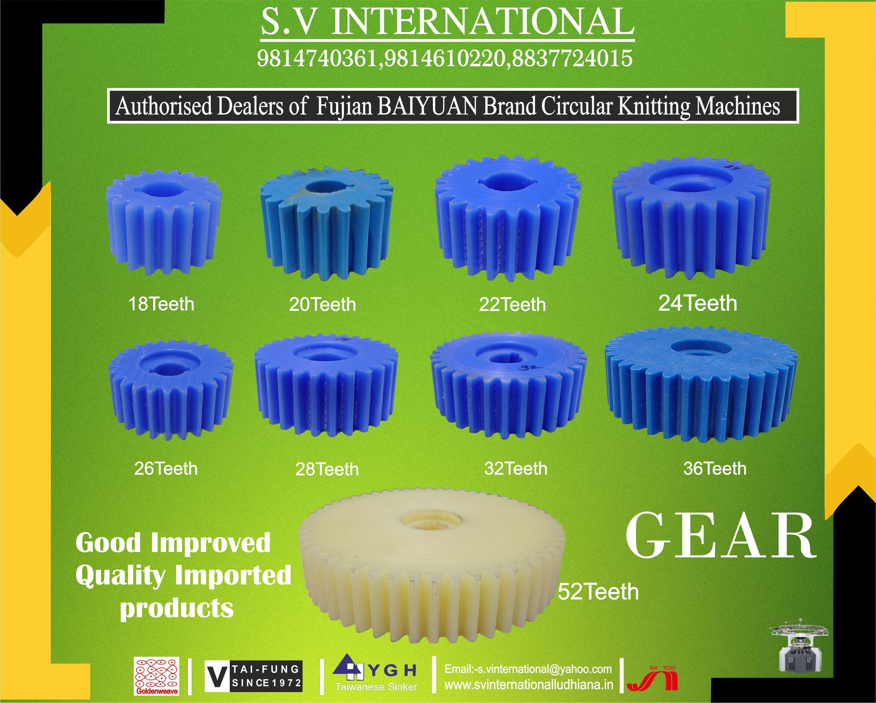Different Sizes Of Teeth Gear