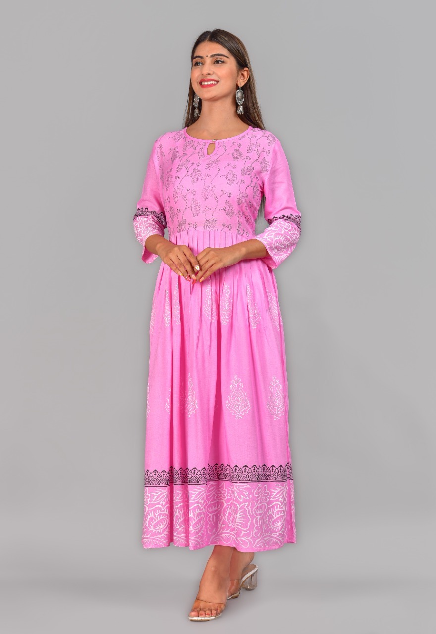 Long Gowns - Rayon, Sizes M-xxl, Pink | Ideal For Formal And Informal Events, Casual Wear