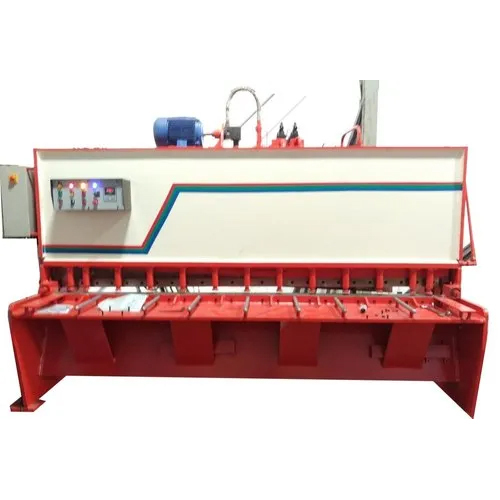 Heavy Duty Hydraulic Shearing Machine - Iron Material, Red Color | Automatic CNC Control with PLC System