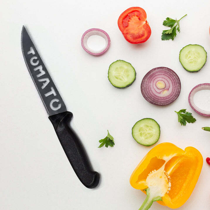 Kitchen Knife With Stainless Steel Blade - Stainless Steel, 24x4x2 Cm, Mixed Color | Ultra Sharp Edge, Ergonomic Non-slip Handle, Multi-function Use