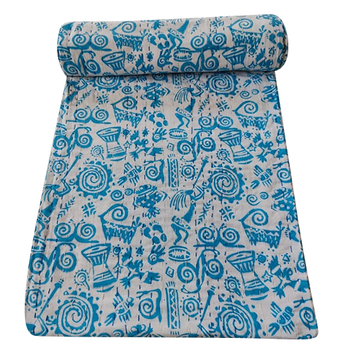 100% Cotton Handmade Throw Kantha Quilt