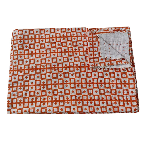 100% Cotton Handmade Throw Kantha Quilt