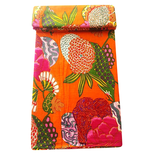 100% Cotton Throw Blanket Kantha Quilt
