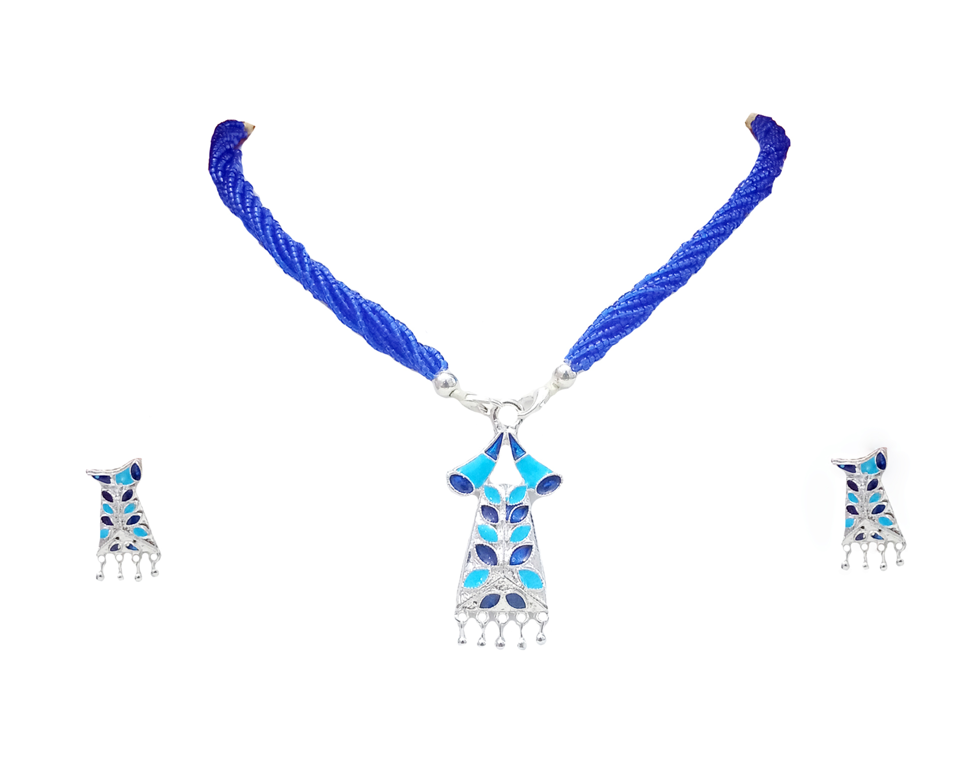 Assamese Traditional Pepa Design Necklace - Handmade 100% Pure Silver, Long Chain Tassel Set For Weddings And Parties | Elegant Accessory For Women