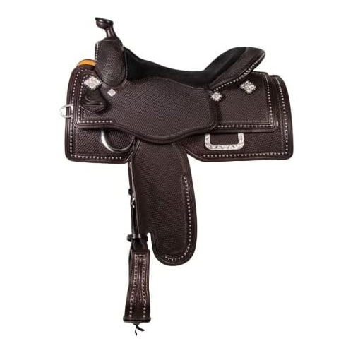 Leather Western Saddle - Premium Leather Varied Sizes Available Black Color | Weatherproof Design For Ultimate Comfort In Horse Riding