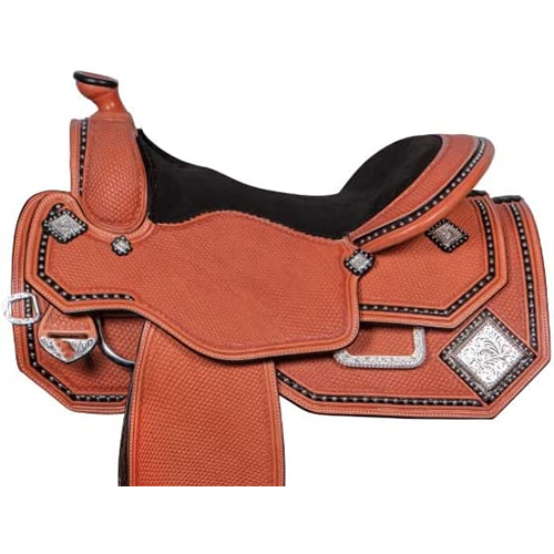 Brown Handcrafted Leather Western Saddle For Horse