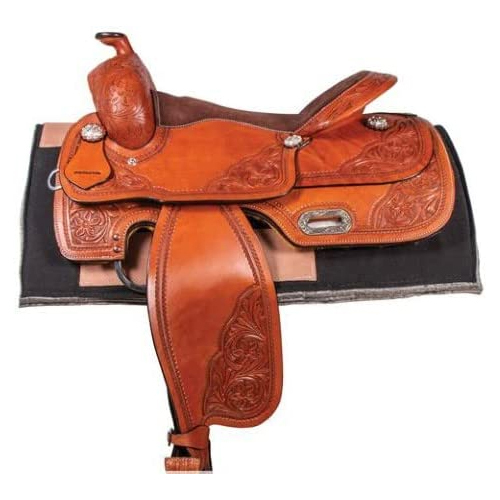 Handcrafted Leather Western Saddle - Different Sizes Available Rich Brown Color Weatherproof Design For Comfortable Horse Riding