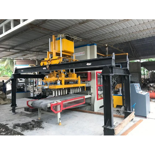 12 Brick Fly Ash Brick Making Machine - Fly Ash Material, Automatic Operation | Yellow And White Design, 220-440 Volt Voltage, Durable Performance